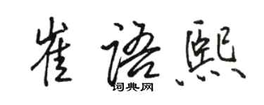 駱恆光崔語熙行書個性簽名怎么寫