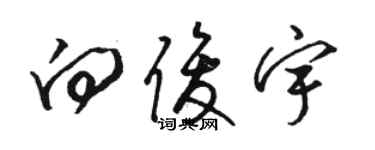 駱恆光向俊宇草書個性簽名怎么寫