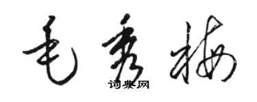 駱恆光毛秀梅草書個性簽名怎么寫