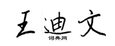 王正良王迪文行書個性簽名怎么寫