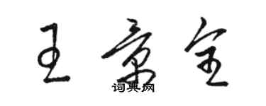 駱恆光王景全草書個性簽名怎么寫