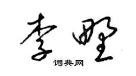 梁錦英李野草書個性簽名怎么寫