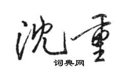 駱恆光沈重行書個性簽名怎么寫