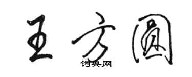 駱恆光王方圓行書個性簽名怎么寫