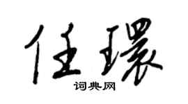 王正良任環行書個性簽名怎么寫