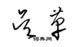 駱恆光吳革草書個性簽名怎么寫