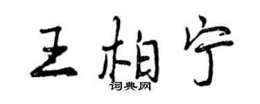 曾慶福王柏寧行書個性簽名怎么寫