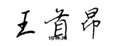 王正良王首昂行書個性簽名怎么寫