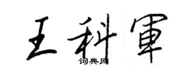 王正良王科軍行書個性簽名怎么寫