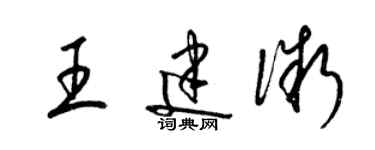 梁錦英王建微草書個性簽名怎么寫