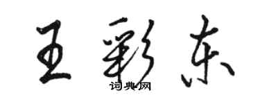 駱恆光王彩東行書個性簽名怎么寫