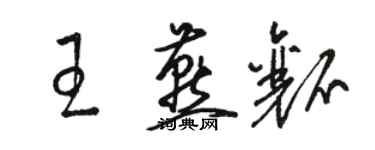 駱恆光王燕瓤草書個性簽名怎么寫