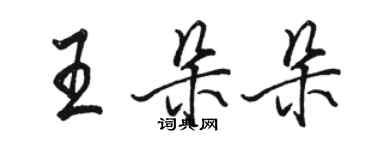 駱恆光王朵朵行書個性簽名怎么寫