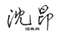 駱恆光沈昂行書個性簽名怎么寫