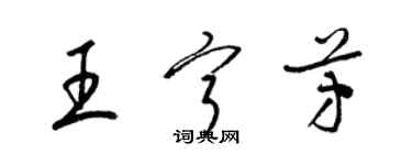 梁錦英王寧芳草書個性簽名怎么寫