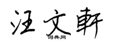 王正良汪文軒行書個性簽名怎么寫