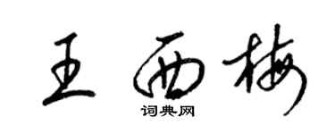 梁錦英王西梅草書個性簽名怎么寫