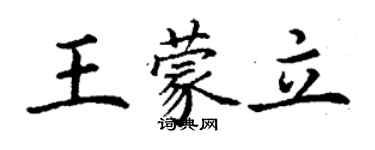 丁謙王蒙立楷書個性簽名怎么寫