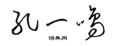 駱恆光孔一鳴草書個性簽名怎么寫