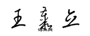 梁錦英王叢立草書個性簽名怎么寫