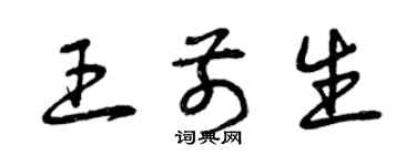 曾慶福王前生草書個性簽名怎么寫
