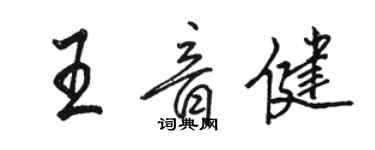 駱恆光王音健行書個性簽名怎么寫