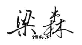 駱恆光梁森行書個性簽名怎么寫