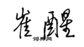 駱恆光崔醒行書個性簽名怎么寫