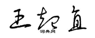 曾慶福王起直草書個性簽名怎么寫