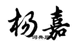 胡問遂楊嘉行書個性簽名怎么寫