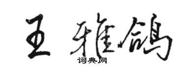 駱恆光王雅鴿行書個性簽名怎么寫