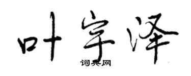 曾慶福葉宇澤行書個性簽名怎么寫