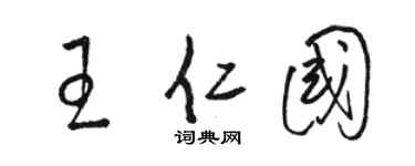 駱恆光王仁國草書個性簽名怎么寫