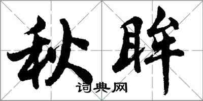 胡問遂秋眸行書怎么寫