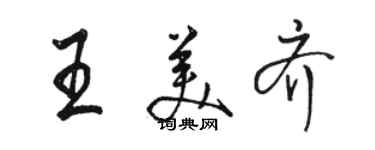 駱恆光王美齊行書個性簽名怎么寫