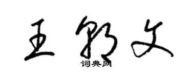 梁錦英王朝文草書個性簽名怎么寫