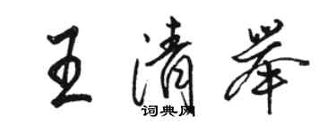 駱恆光王清舉行書個性簽名怎么寫