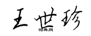 王正良王世珍行書個性簽名怎么寫