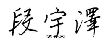 王正良段宇澤行書個性簽名怎么寫
