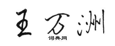 駱恆光王萬洲行書個性簽名怎么寫