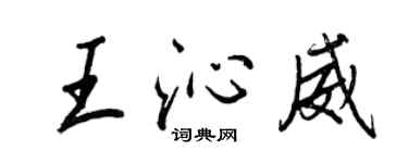 王正良王沁威行書個性簽名怎么寫