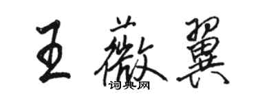 駱恆光王薇翼行書個性簽名怎么寫