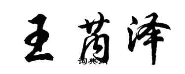 胡問遂王芮澤行書個性簽名怎么寫