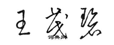 駱恆光王茂碧草書個性簽名怎么寫