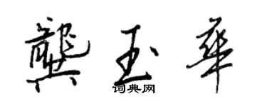 王正良龔玉華行書個性簽名怎么寫