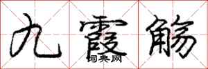 龐中華九霞觴行書怎么寫