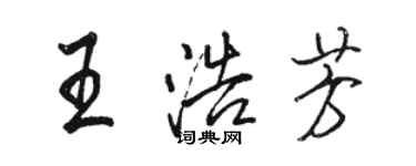 駱恆光王浩芳行書個性簽名怎么寫