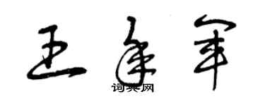 曾慶福王年軍草書個性簽名怎么寫