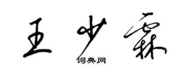 梁錦英王少霖草書個性簽名怎么寫