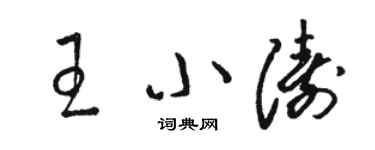 駱恆光王小濤草書個性簽名怎么寫